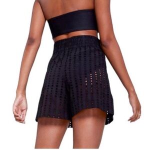 NWT CALIA eyelet black high waist shorts 100% cotton swim coverup